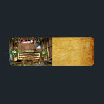 Étiquette Frosty's Vintage GMC Truck Christmas Run<br><div class="desc">Frosté</div>