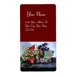 Étiquette FRUITS DE SAISON 1 - RAISONS ET POIRS rouge