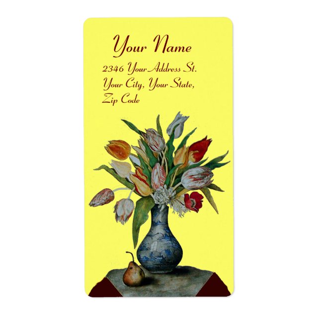 Étiquette FRUITS DE SAISON -TULIPS jaune (Devant)