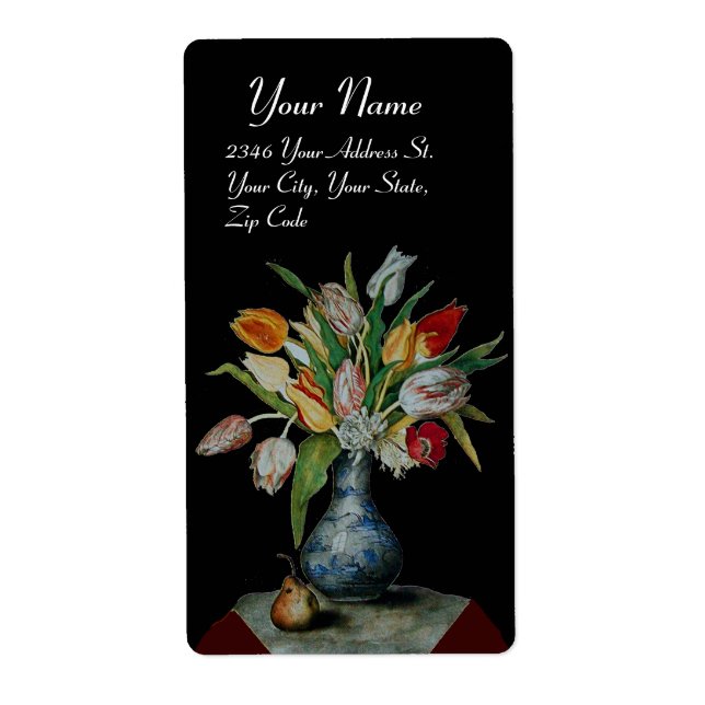 Étiquette FRUITS DE SAISON -TULIPS noir (Devant)