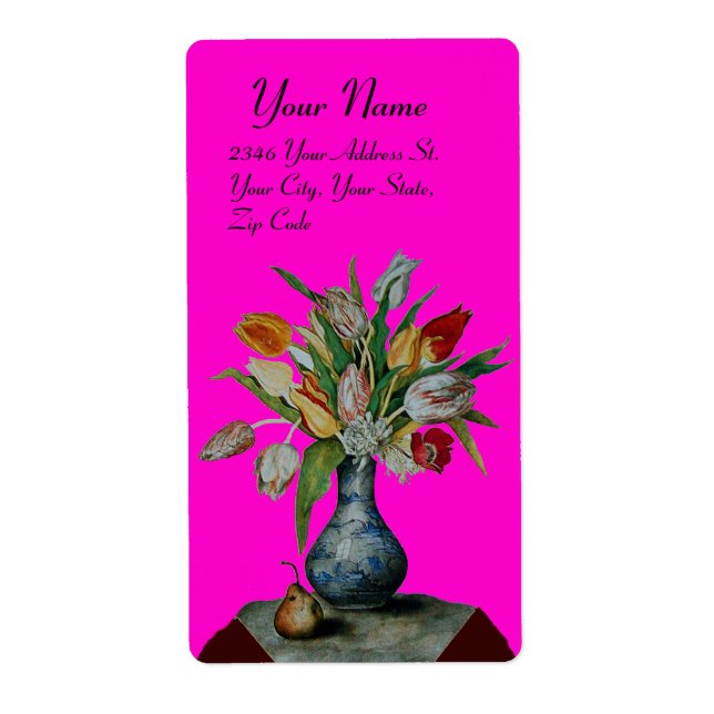 Étiquette FRUITS DE SAISON -TULIPS violet (Devant)