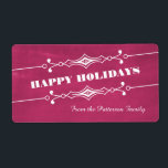 Étiquette Fuchsia Slanted Chalkboard Holiday Labels<br><div class="desc">Elegant and stylish Slanted Chalkboard Holiday Labels in pink featuring an art deco border and a trendy chalkboard look background. These chic and trendy holiday labels are easy to customize with a customized Christmas greeting and would make great gift tags. Click "Customize It" for more personalization options.</div>