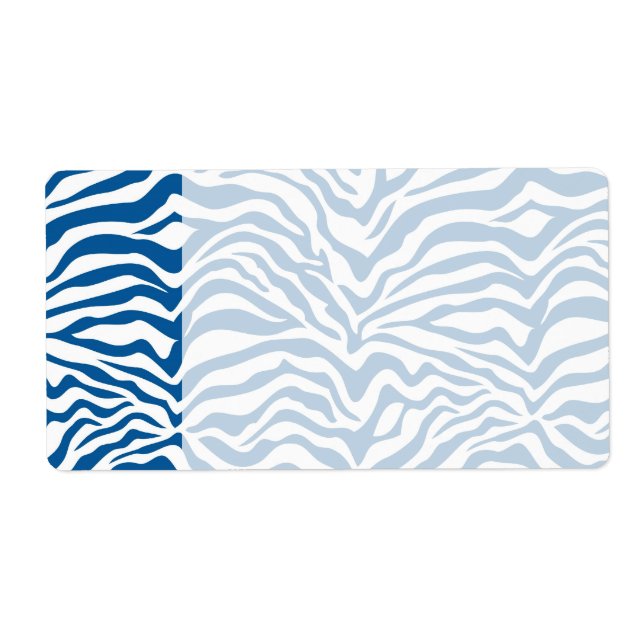 Étiquette Fun Blue Zebra Stripes Wild Poster de animal (Devant)