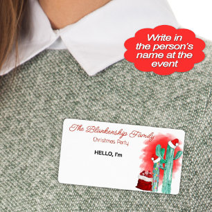 Étiquette Fun Christmas Cactus Papier Étiquette No