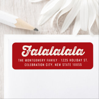 Étiquette Fun Falalalala Bold Script Modern Holiday Adresse
