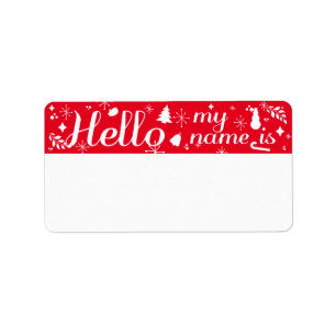 Étiquette Fun Holiday Name Tag - Choisissez votre couleur!