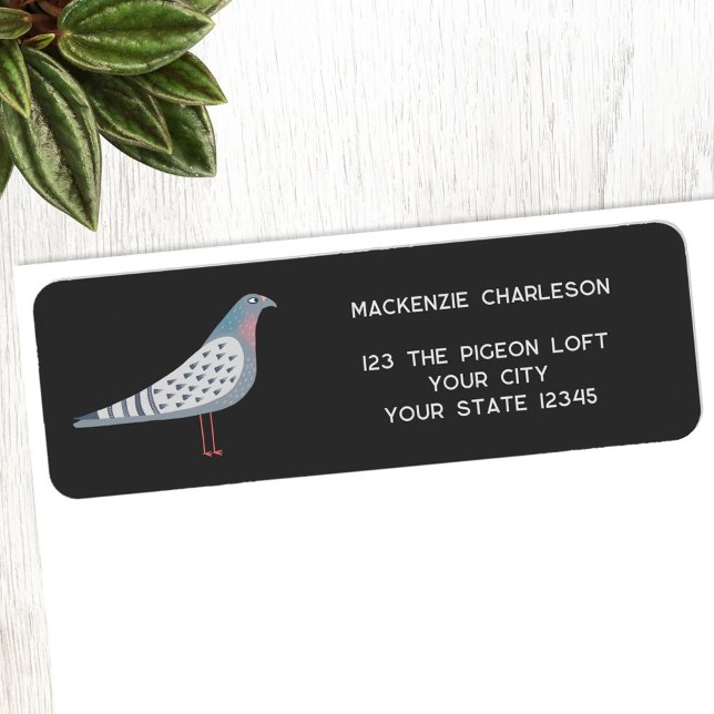 Étiquette Fun Pigeon Bird Adresse de retour (Fun pigeon bird return address labels)