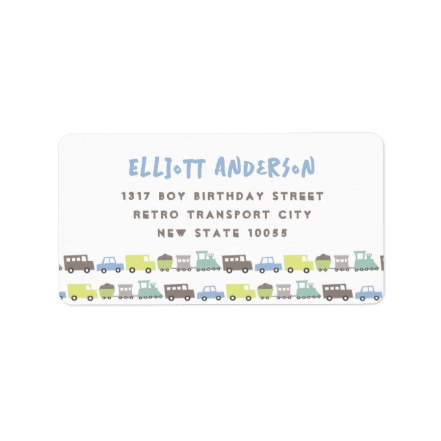 Étiquette Fun Retro Pastels Boys Toys Mignonne Adresse de tr (Devant)