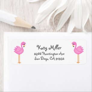 Étiquette Fun Summer Pink Flamant rose Girls Adresse