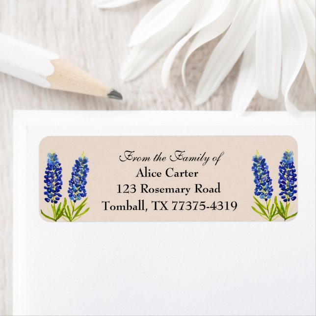 Étiquette Funérailles Bluebonnets Fleur de l'État du Texas A (En situation)