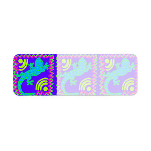 Étiquette Funky Polka Dot Lizard Motif Animaux