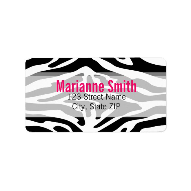 Étiquette Funky Zebra (Devant)