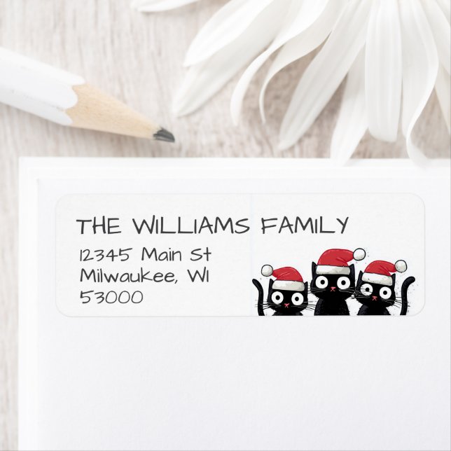 Étiquette Funny Christmas Cats Holiday (En situation)