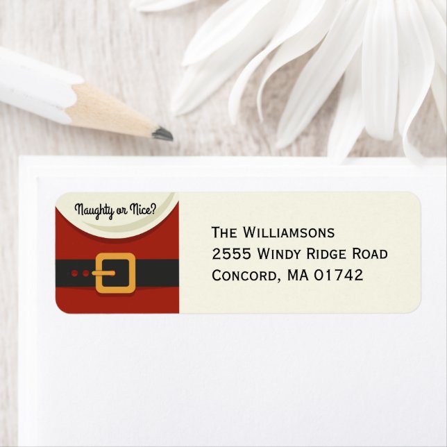 Étiquette Funny Noël Père Noël Naughty & Nice (En situation)