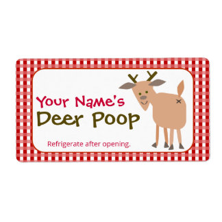 Étiquette Funny Personalized Christmas Gift Reindeer Poop