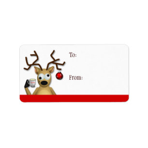 Étiquette Funny Tipsy Reindeer - Christmas Gift Labels