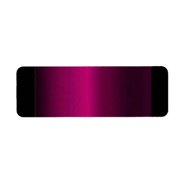 Étiquette Fushsia profonde tendance brillant solide et noir (Devant)