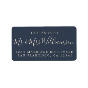 Étiquette Futur M. Mme Dark Blue Mariage Adresse de retour