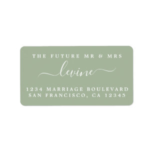Étiquette Futur M. Mme Laurel Mariage verte Adresse de retou