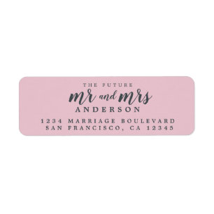 Étiquette Futur M. Mme Parfait Mariage rose Adresse de retou