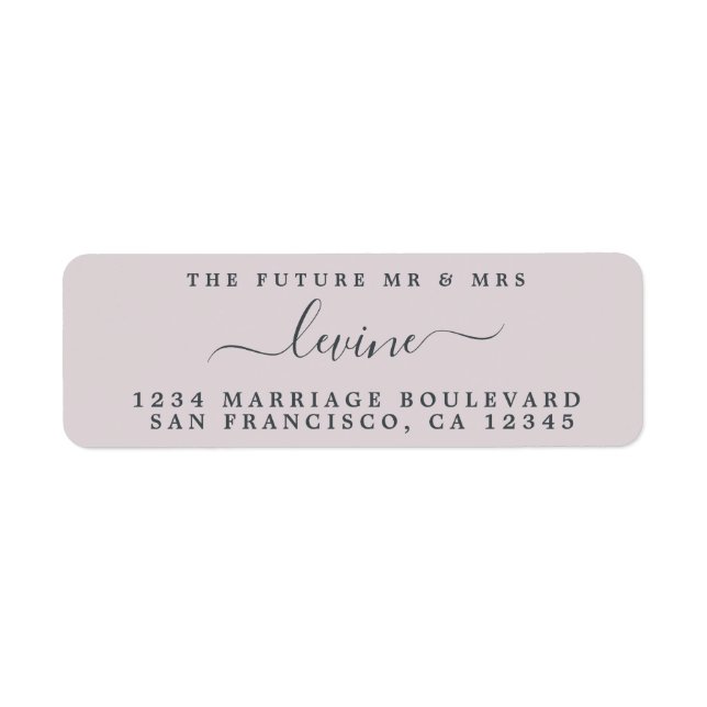 Étiquette Futur M. Mme Pastel Purple Mariage Adresse de reto (Devant)
