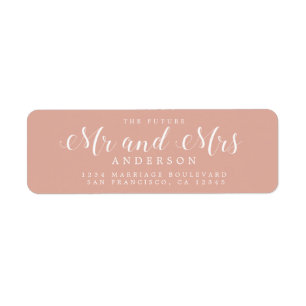 Étiquette Futur M. Mme Script Dusty Pink