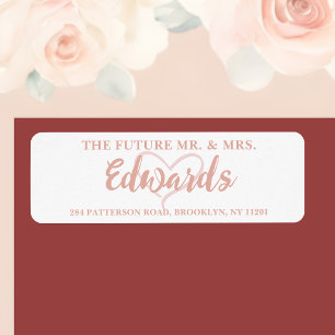 Étiquette Futur Monsieur et Madame Rose Gold Autocollant d'a
