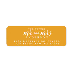 Étiquette Future M. Mme Mellow Yellow Mariage Adresse de ret