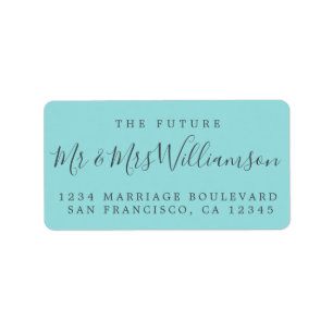 Étiquette Future M. Mme Turquoise Mariage Adresse de retour