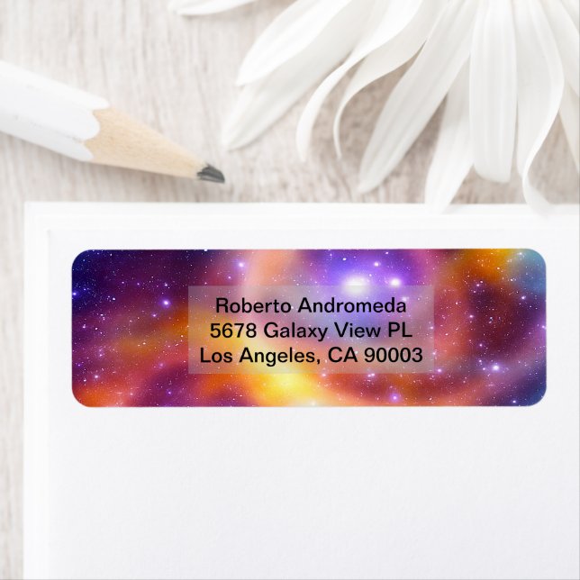 Étiquette Galaxy Array of Stars and Gases Address (En situation)