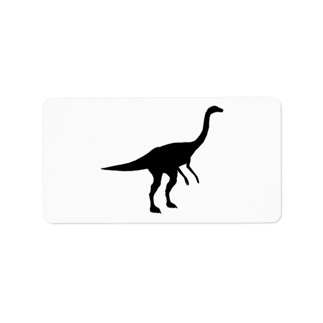 Étiquette Gallimimus Dino Dinosaur Silhouette (Devant)