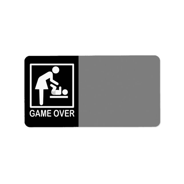 Étiquette Game Over Mom Humorous Signage (Devant)