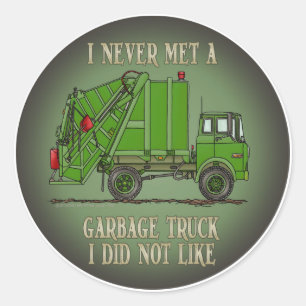 Étiquette Garbage Truck Green Opérateur Citation E