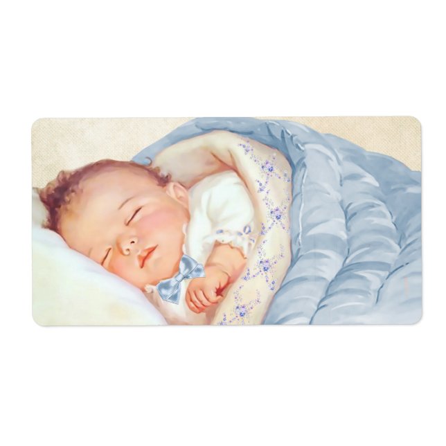 Étiquette Garçons Vintage Baby shower bouteille d'eau Étique (Devant)