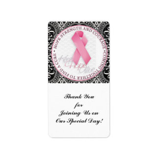 Étiquette garder l'espoir vivant ruban rose cancer du sein