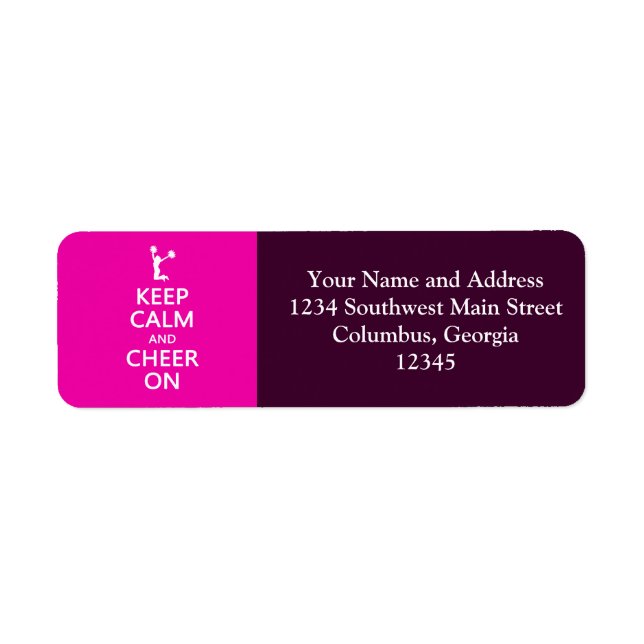 Étiquette Gardez le calme et la joie, rose Pom-pom girl (Devant)