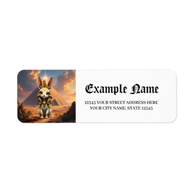 Étiquette Gardien Ensoleillé – Lapin Relique du Désert.  (Devant)