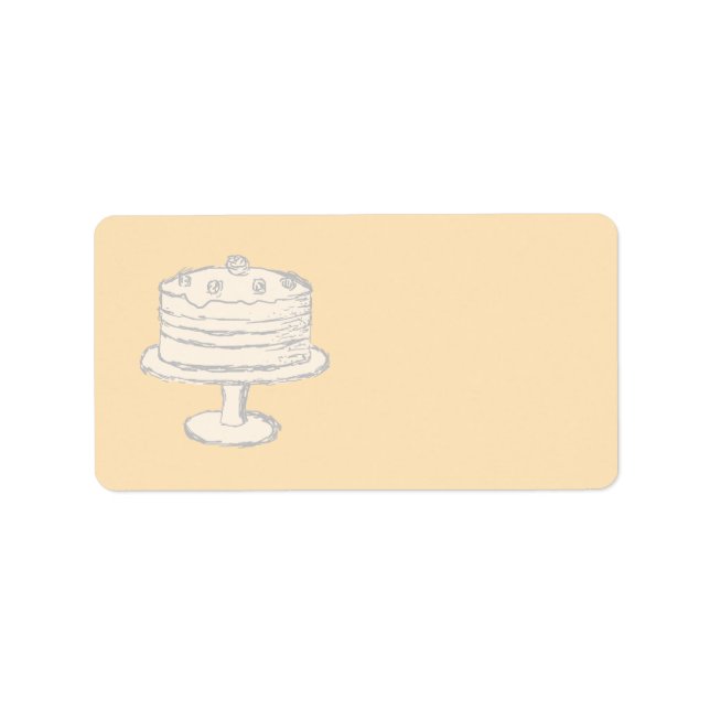 Étiquette Gâteau couleur crème sur Arrière - plan beige. (Devant)