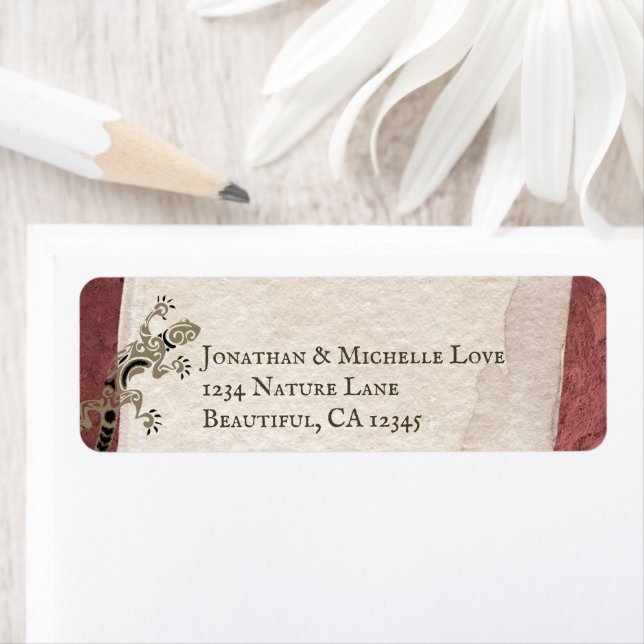 Étiquette Gecko - Lizard, Stucco et Stone Southwest Adresse  (En situation)