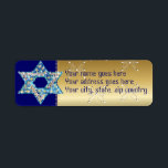 Étiquette Gem décoré Star de David<br><div class="desc">Gems and sparklies filling in the shape of the Star of David make this a very special venft for yourself or friends and family this Hanukkah.</div>
