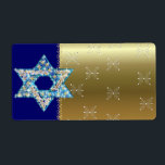 Étiquette Gem décoré Star de David<br><div class="desc">Gems and sparklies filling in the shape of the Star of David make this a very special venft for yourself or friends and family this Hanukkah.</div>