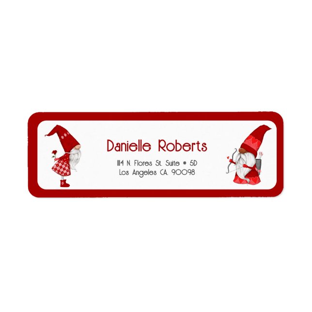 Étiquette Gène fille mignonne et gnome cupide (Devant)