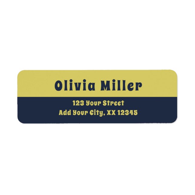 Étiquette Gentle Warm Yellow - Bold Retro Address Label (Devant)
