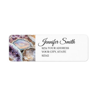 Étiquette Geode Crystal Wedding Return address Labels