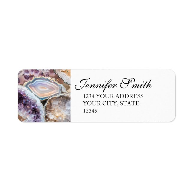 Étiquette Geode Crystal Wedding Return address Labels  (Devant)
