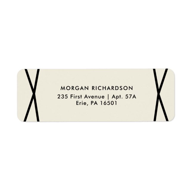 Étiquette Géométrie noire sur Ecru (Devant)