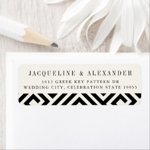 Étiquette Géométrique Clé grecque classique Adresse Mariage 