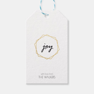 Étiquette géométrique de cadeau de joie