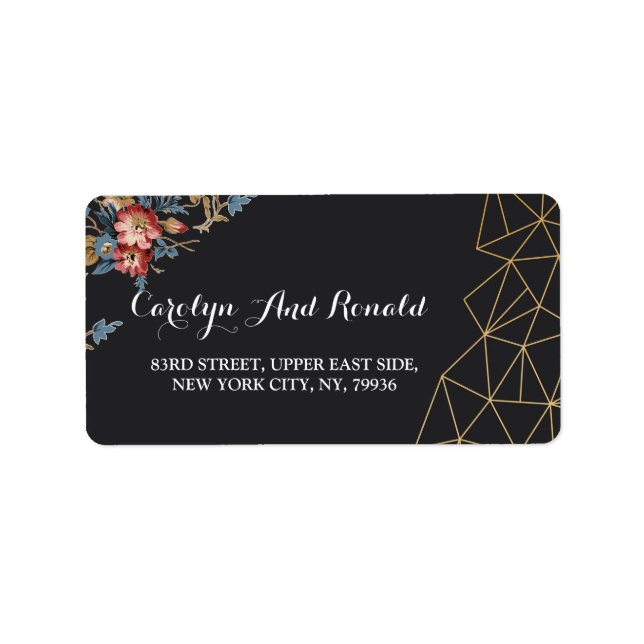 Étiquette Géométrique dorée (Devant)