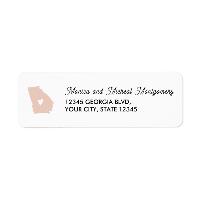 Étiquette GEORGIA State Map with Heart - N'IMPORTE QUELLE CO (Devant)